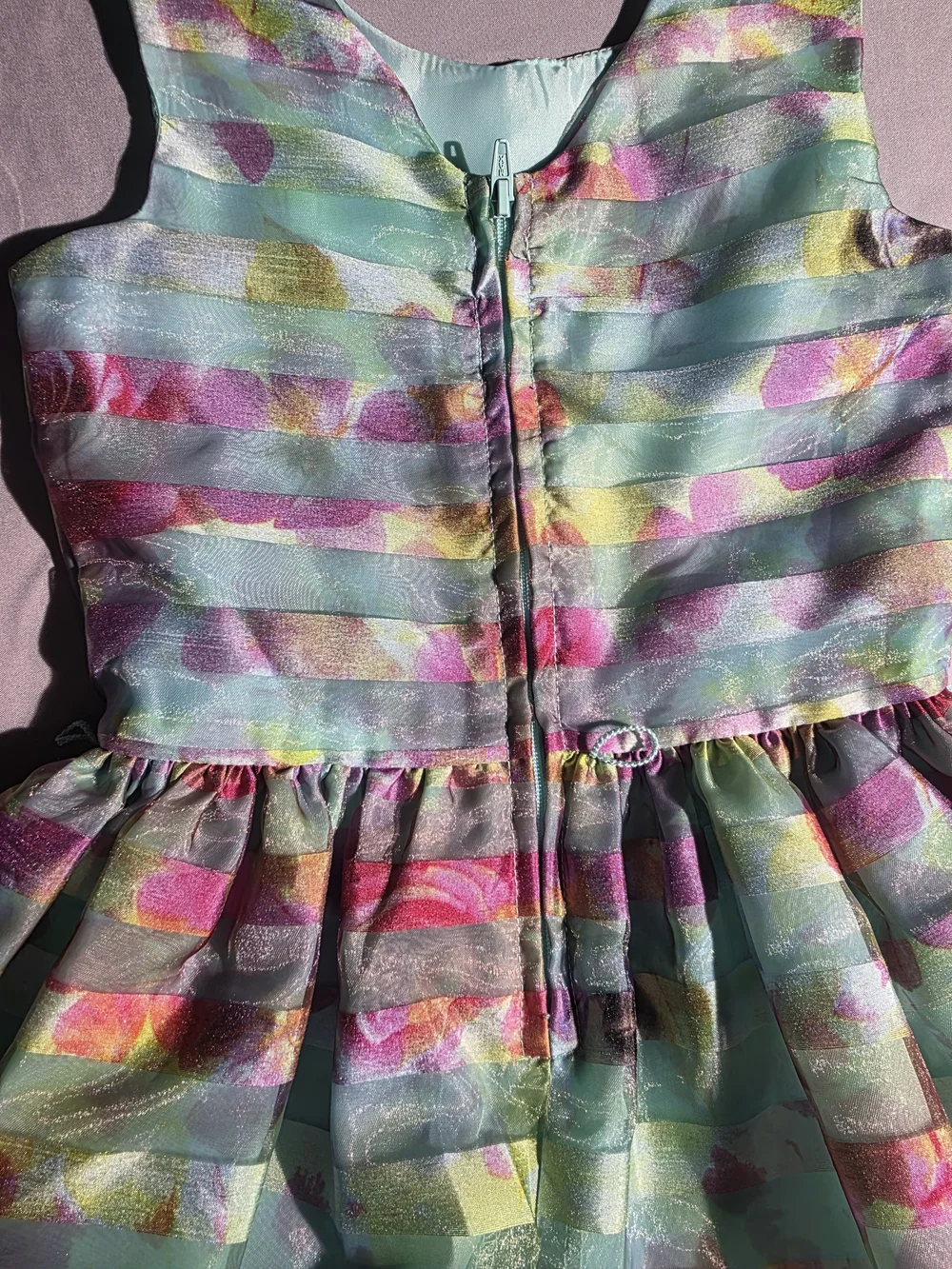 Girls' Multicolor Stripe Party Dress